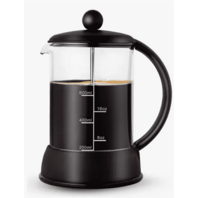 Cafetera Xtellar De Prensa Francesa Con Vidrio De Cristal Color Negro