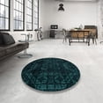 thumbnail image 4 of Ahgly Company Machine Washable Indoor Rectangle Abstract Medium Teal Green Area Rugs, 2' x 4', 4 of 7