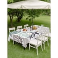 thumbnail image 4 of Outdoor Tablecloth with Umbrella Hole for Patio/Picnic/Party/Camping, Coastal Coral Waterproof Table Cloth Rectangle Table Cover Washable, Nautical Ocean Beach Conch Shells Starfish (52"x 70"), 4 of 8