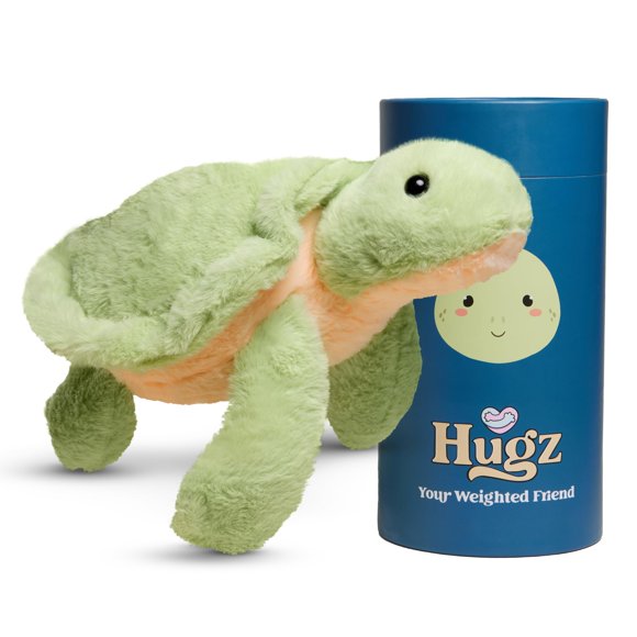 Hugz Coquillage Officiel la Tortue – Peluche Pondérée de Qualité Supérieure 3,8 lb pour Adultes et Enfants – Animal en Peluche Compatible Micro-Ondes &a