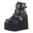 thumbnail image 1 of Botas altas hasta el muslo con cuña para Mujer, diseño de marca, botas de plataforma negras a la moda, zapatos góticos de Cosplay para Mujer 2022, 1 of 5