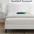 thumbnail image 5 of Platform Bed Frame, King Size, Velvet, White, Modern Contemporary Urban Design, Bedroom Master Guest Suite, 5 of 10