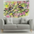 thumbnail image 4 of Coolnut Tapestry Wall Hanging Spring Birds Flowers Tapestry Polyester Tapestry Bright Wall Art Wall Blanket Wall Decor for Bedroom Living Room Dorm Decor（60 x 51 inch） Home Decor Gifts, 4 of 7