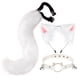 thumbnail image 2 of Diadema con orejas de gato de imitación hecha a mano, accesorios de cola de zorro, conjunto de orejas de bestia secundarias, collar con horquilla, 2 of 5