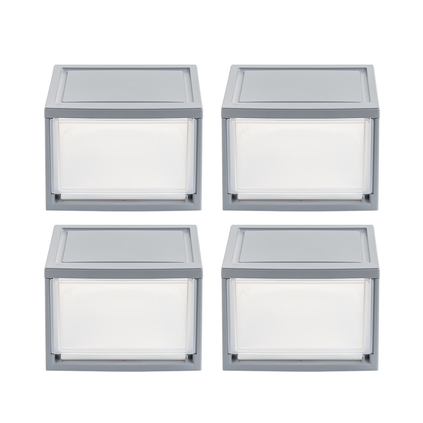 IRIS 14 Qt Medium Plastic Drawers, Under Bed Storage Bins, Stackable, Modular, 4Pk