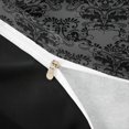 thumbnail image 4 of Homewish Gothic Halloween Skull Duvet Cover Queen,Victorian Damask Queen Bedding,Gray,Black Reversible,3 Pieces,1 Duvet Cover and 2 Pillowcases, 4 of 6