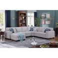 thumbnail image 2 of Cooper Light Gray Linen 7Pc Reversible L-Shape Sectional Sofa with Ottoman and Cupholder, 2 of 7
