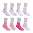 thumbnail image 2 of Aeropostale Girls Full Cushion High Quarter Kids Socks (8-pack) – Cherry Bow Lettuce Cuff, 2 of 4