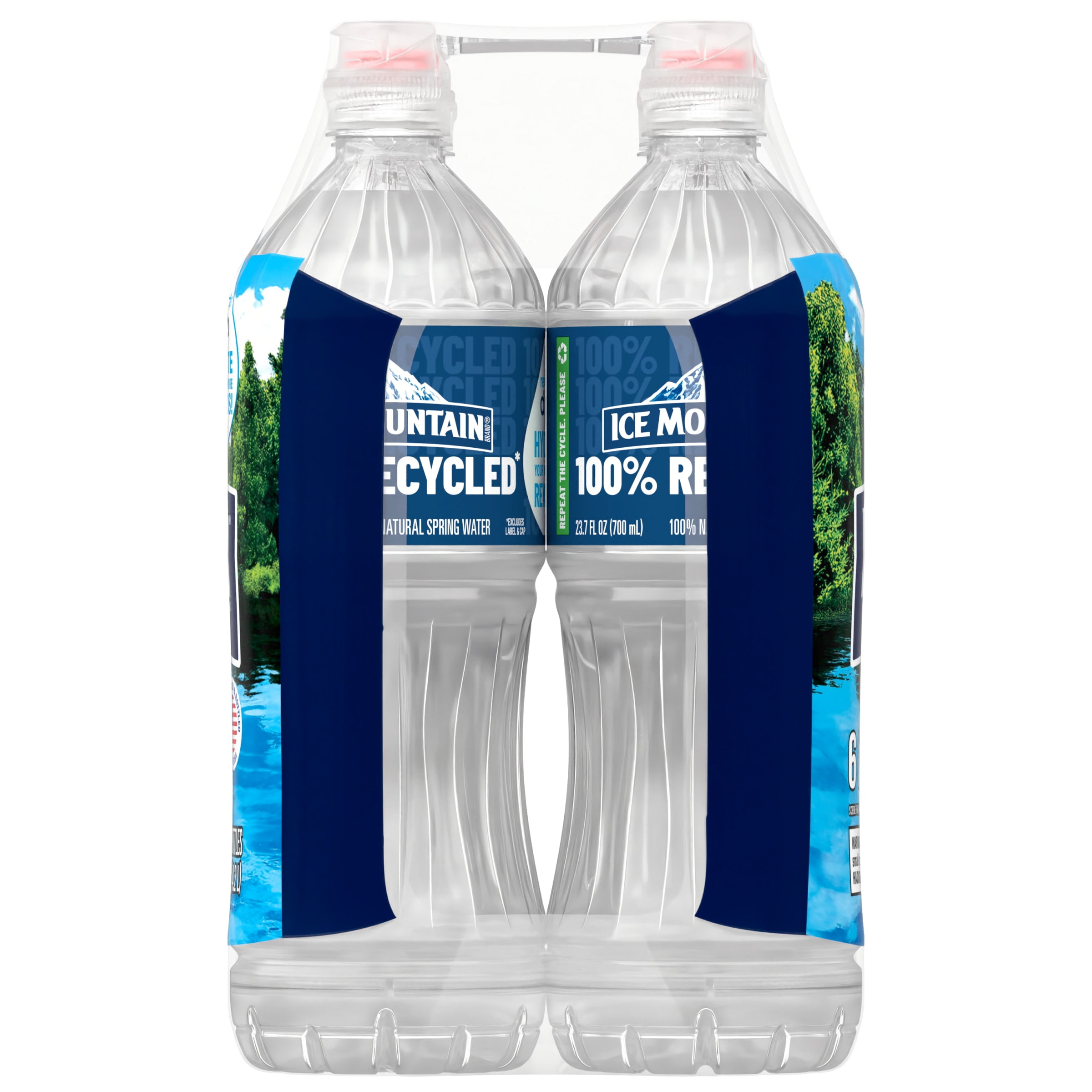 ICE MOUNTAIN Brand 100% Natural Spring Water, 23.7-ounce plastic sport cap bottles (Pack of 6), 2 Count