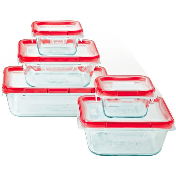 Pyrex Freshlock 10piece Glass Storage Set