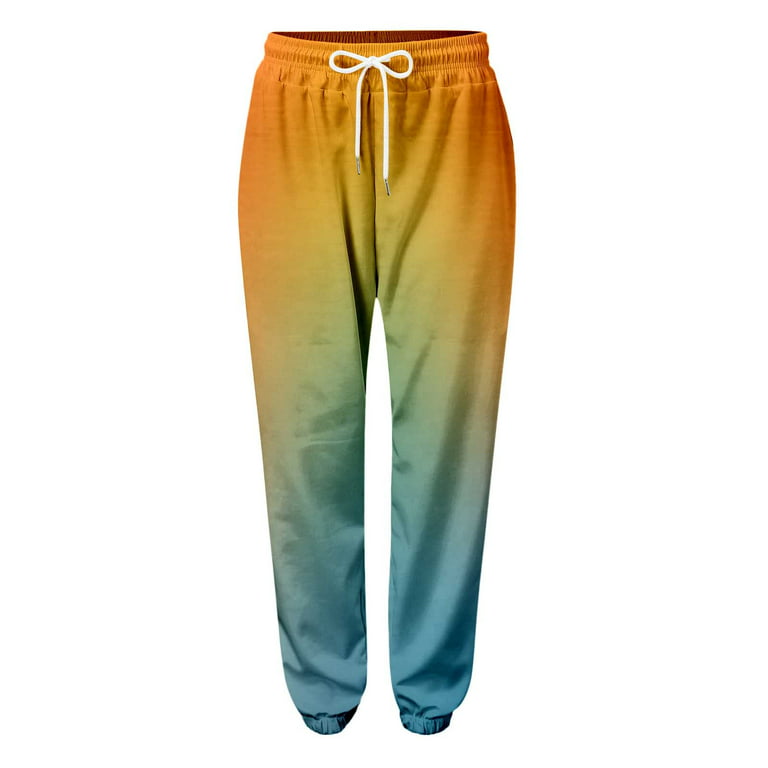 xinqinghao sweat pants women casual sports gradient trousers