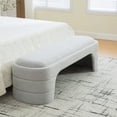 thumbnail image 3 of 64.96 "Amplio moderno tapizado sin brazos tapizado bancos del dormitorio extremo de la cama banco para la entrada, Chenille otomano pie taburete para la sala de estar y el dormitorio, 3 of 5
