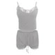 thumbnail image 5 of ICHUANYI Clearance Women Sexy Lingerie Fashion Solid Pajamas Sleeveless Lace Cami Shorts Pajama Set(Gray, L) ICHUANYI WER2023081402966, 5 of 5