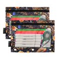thumbnail image 2 of 2 Pack Pencil Bag 9.84x6.1 Inch 3-Ring Page Turning Folder Zipper Pencil Case Pencil Bag Page Turning File BagColorful Peacock, 2 of 6
