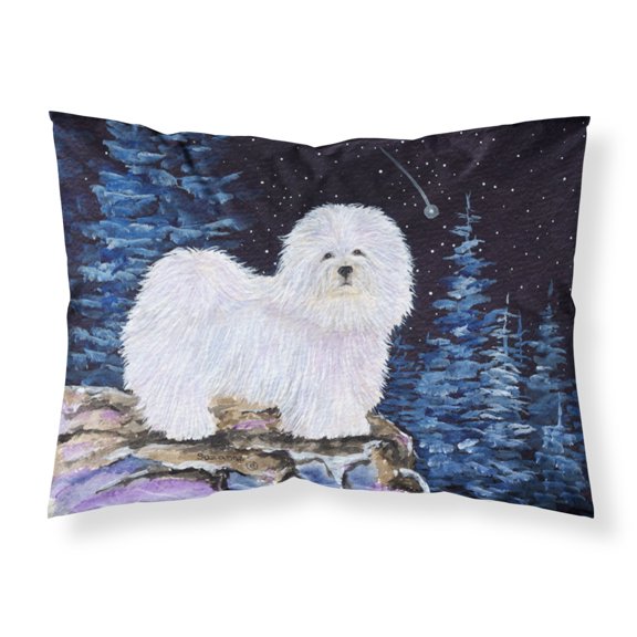 Carolines Treasures SS8437PILLOWCASE Starry Night Coton de Tulear Fabric Standard Pillowcase Standard multicolor