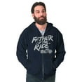 thumbnail image 3 of Biker Dad Father Of Ride Motorcycle Men's Big & Tall Graphic Zip Up Hoodie Brisco Brands 2X, 3 of 5