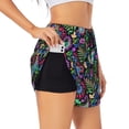 thumbnail image 1 of Balery Watercolor Floral Paisley Pantalones cortos deportivos para mujer con forro y dos bolsillos, elásticos, para entrenamiento, gimnasio, yoga-Medium, 1 of 7