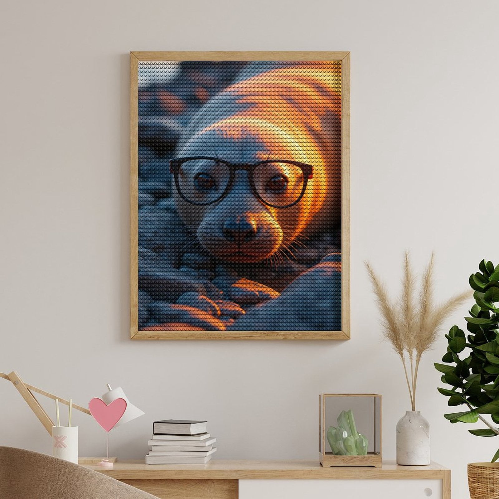 Diamond Art Kits for Adults, Seal Glasses Sunset Rocks Cute 5D Diamond Painting Kits for Adults Beginners, DIY Full Drill Diamond Painting, Gem Art and Crafts 12x16
