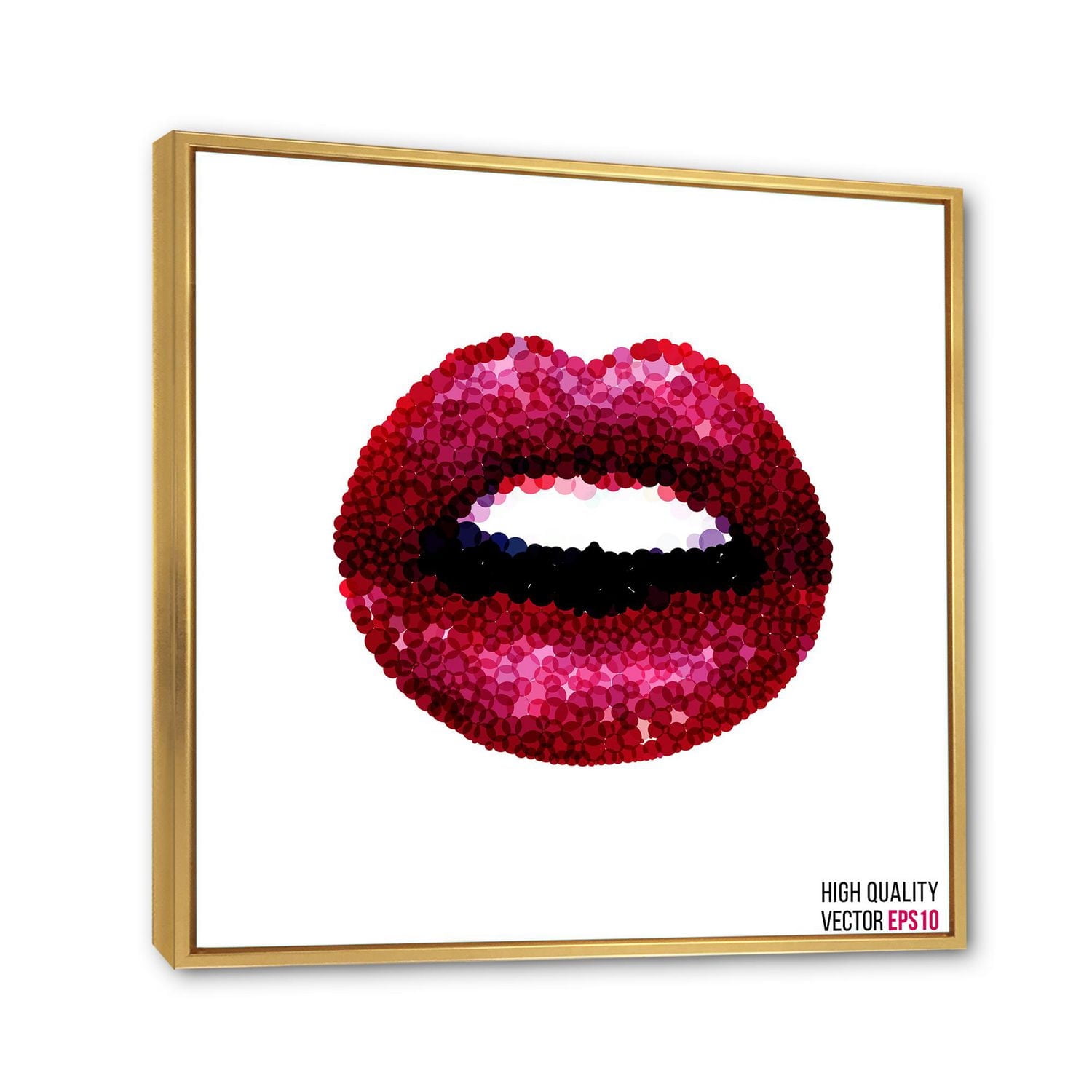 Designart Sexy Red Lips femme ART MURAL À CADRE FLOTTÉ