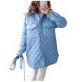 thumbnail image 1 of Txlixc Chaqueta acolchada para mujeres con cinturón ligero, cómodo, cálido, de manga larga de una sola fila Txlixc moda, 1 of 3