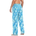 thumbnail image 6 of Sky Blue Swirl Men's Lightweight Pajama Bottoms Stretch Elastic Waist Side Pockets Spring Fall, 6 of 7