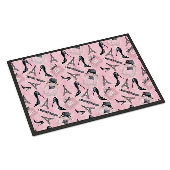 Watercolor Fashion Diva Shoes & Accessories Indoor or Outdoor Mat 24 x 36 in.