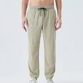 thumbnail image 4 of DPTALR George Men's Casual Pants, Waffle Textured, Drawstring, Stretch Elastic Waist, Tapered Joggers, with Pockets #Khaki Big and Tall Men XXXL, 4 of 9