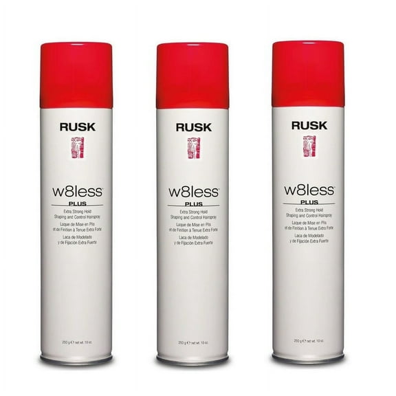 Rusk W8Less Plus Extra Strong Hold Shaping & Control Hairspray 10oz (Pack of 3)