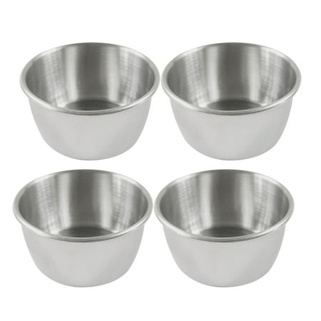 

FRCOLOR 4pcs Stainless Steel Hot Pot Dipping Bowl Small Sauce Cup Seasoning Dish Saucer Appetizer Plates Sauce Container for Restaurant Home
