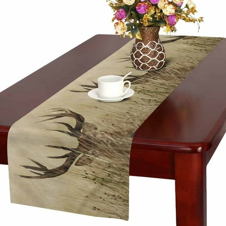 MKHERT Deer Wilderness Stag Countryside Rural Theme Table Runner Home Decor for Wedding Party Banquet Decoration 16x72 Inch