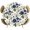 Blue, variant on Blue Floral Leaves Round Tablecloth 36-44 Inch Round Fitted Table Cloth with Elastic Edge, Farmhouse Abstract Art Flowers Waterproof Table Cover Protector for Outdoor Picnic Party Dining