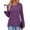 Purple, variant on Fantaslook Casual Tops for Women Long Sleeve Shirts with Buttons Asymmetrical Hem Fall Blouses Crew Neck Tunic Top