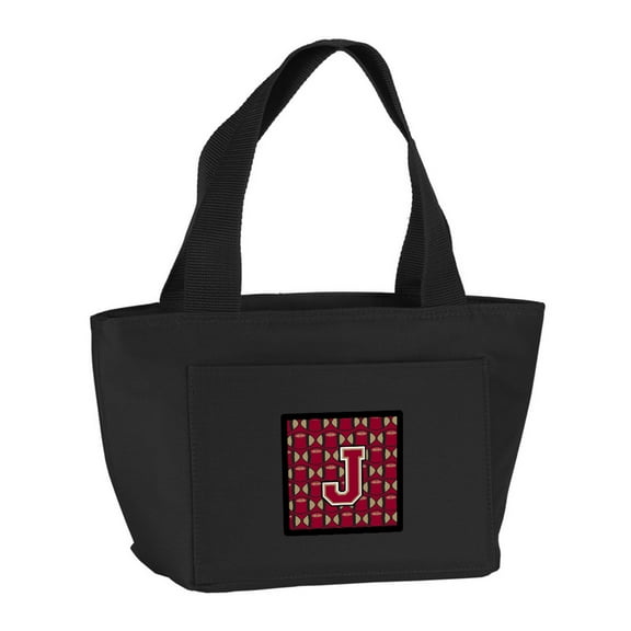 Letter J Football Garnet and Gold Lunch Bag