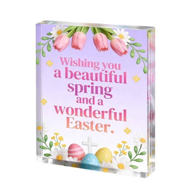 Easter Acrylic Desk Ornament for Kids - Spring Home Decor & Holiday Gift with Festive Patterns, Child-Safe & Durable
