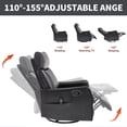 thumbnail image 3 of UHOMEPRO Swivel Rocker Recliner Chair, Faux Leather Manual Recliner with Heat and Massage, 360° Swivel Rocking Recliner Chair for Living Room, Home Theater Seating, Black, 3 of 8