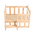 thumbnail image 5 of Wooden Dog Bed Frame, Log Color Solid Wood Pet Bed, Dog Kennel Furniture, Dog Bed Stand Cat Dog Within 11.02 lbs, 5 of 21