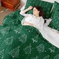 thumbnail image 4 of Homewish Xmas Tree 7-Piece Twin Bedding Sets For Teens Boys Girls,Green White Bedding Comforter Set,Merry Christmas Breathable Sheet Sets,Ultra Soft Home Decor,Reversible, 4 of 8