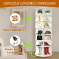 thumbnail image 5 of 7-Tier 360° Rotating Shoe Rack Tower with Lockable Wheels & Elevated Boot Storage - Space-Saving Organizer for Entryway, Closet, Bedroom, 5 of 8