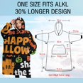 thumbnail image 4 of Oversized Wearable Blanket Hoodie,Halloween Festive Text Pattern Sherpa Blanket Hoodie with Super Pockets,Super Warm Fuzzy Pullover for Women & Men, 4 of 6