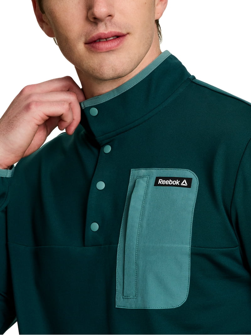 Reebok Men's and Big Men's Freedom Mock Neck Snap Pullover