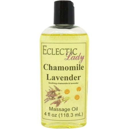 Chamomile Lavender Massage Oil by Eclectic Lady, 4 oz, Sweet Almond Oil and Jojoba Oil