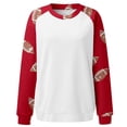 thumbnail image 3 of Tweang Long Sleeve Lightweight Shirts tunic tops hoodies for women Casual Rugby Print Round Neck Long Sleeve Top Hoodless Sweatshirt cotton crewneck sweatshirt oversized sweatshirt for women Red L, 3 of 4
