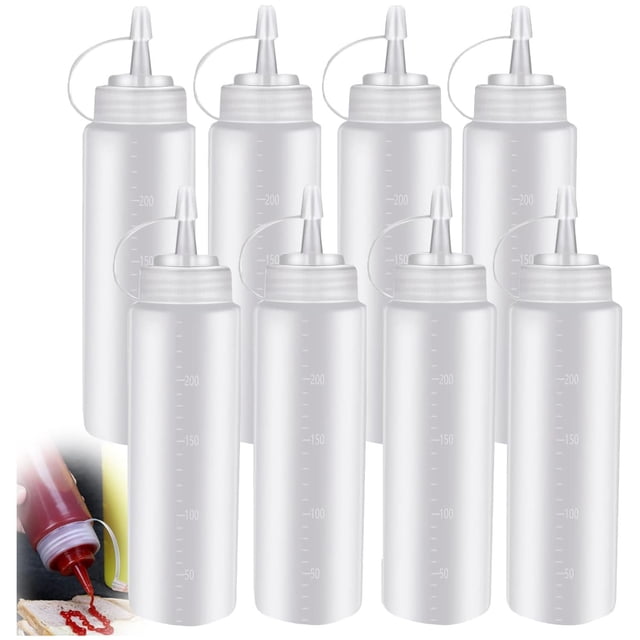 8 Botellas de Dispensador Condimentos Tapas Giratorias Botellas y Condimentos Personalizados de Botellas de Plástico Para Salsa de Chile Aceite Juego de 7 Botellas