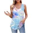 thumbnail image 2 of QUNYINEY Camisole Women Tank Top Floral Sleeveless Casual Crew Neck Tops Loose Flowy Summer Tank Tops, 2 of 5
