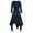 Blue, variant on Fesfesfes Long Sleeve Dresses For Women Dress Plus Size Tie-Dye Print Lace-up Handkerchi Gothic Dress