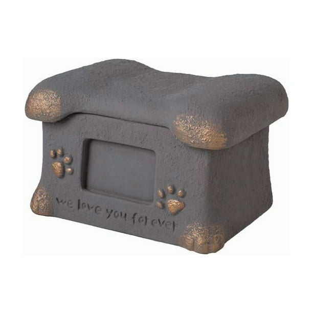 Urna funeraria con forma de hueso para mascotas, recuerdo conmemorativo y memorable. Gris