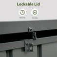 thumbnail image 4 of 160 Gallon Outdoor Storage Box, Deck Boxes Outdoor Waterproof, Galvanized Steel XL Pool Storage Bins for Garden Patio Pool, Dark Gray, 4 of 6