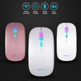 thumbnail image 3 of Freedo Souris Mobile Portable Sans Fil Souris Optique avec Lumière DEL RVB, Souris Sans Fil Rechargeable avec USB pour PC, Tablette, Portable et Windows/Mac Argent Spatial, 3 of 8