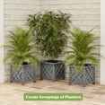 thumbnail image 3 of Pure Garden Outdoor Lattice Planter Box - 14.75-Inch Plant Pot, Gray, 3 of 8