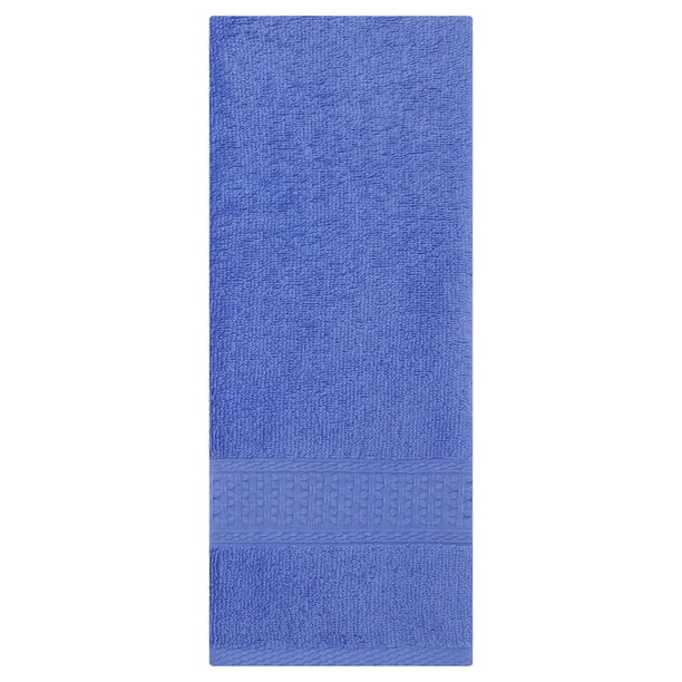 Toallas de mano de algodón absorbentes y suaves REGALWOVEN con patrón texturizado sólido (13 x 30 pulgadas) azul, juego de 1 pieza